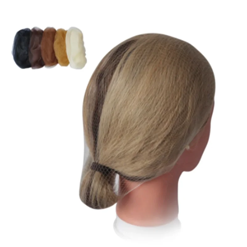 20/40/60pcs/Lot Nylon Hair Net For Bun Hair Hairstyle Tool  5 Colors 20 Inches Hairnets Elasticity Invisible Elastic Mesh 6