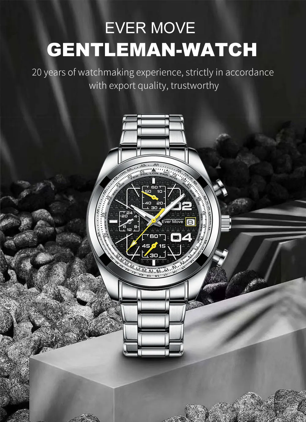 2022 Ever Move New Best-Selling Multifunctional Timing Business Sports Waterproof Men's Quartz Electronic Watch