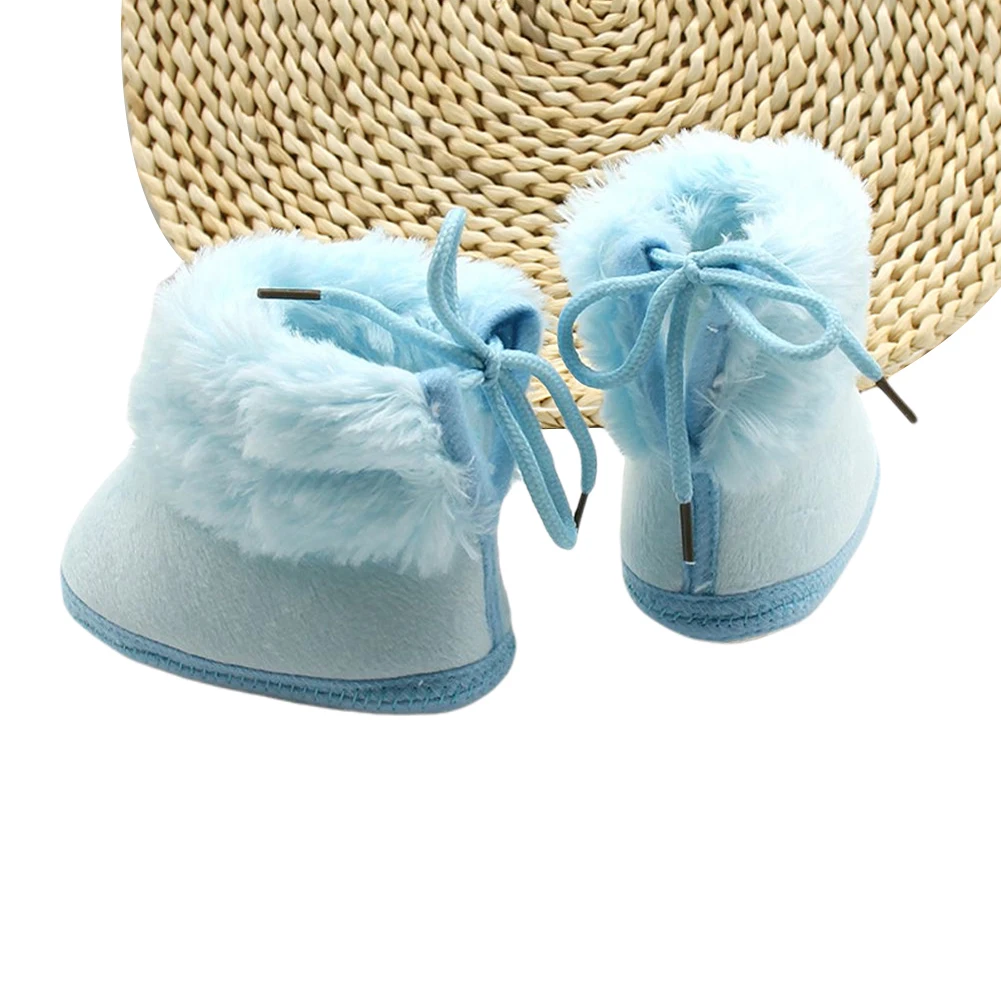 Infant Baby Autumn Winter Boots For Girls Boys Fuzzy First Walkers Anti-Slip Sole Warm Sneakers Faux Fur Crib Shoes Snow Boots