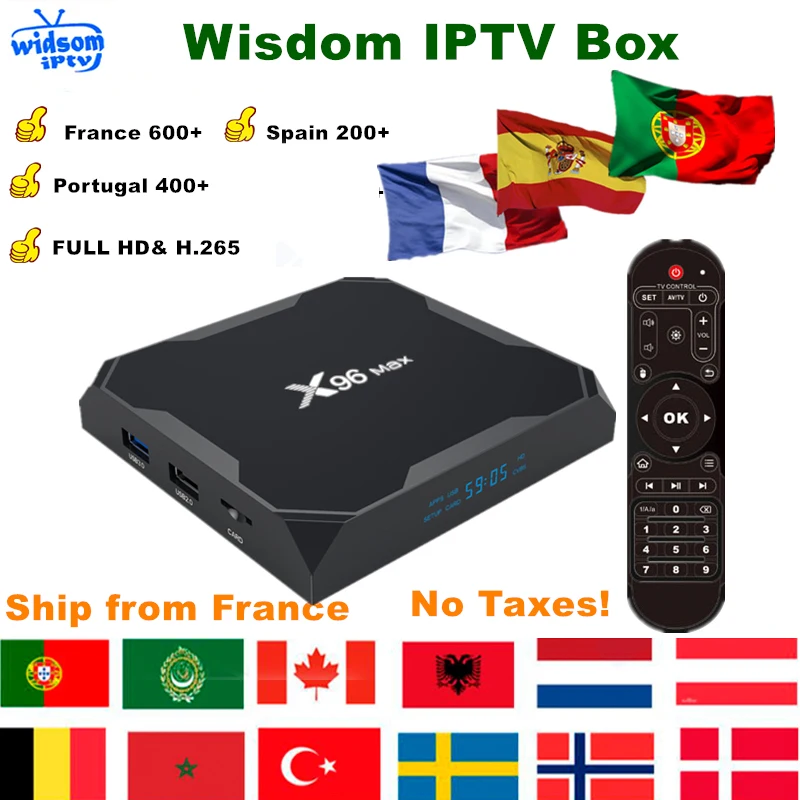

World IPTV Box x96 Max android tv box France Italy USA UK German spain iptv m3u europe french smart iptv subscription box