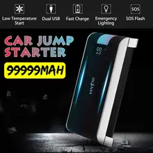 INSMA, 99999 мА/ч, 4 порта, автомобильный стартер, автомобильный аккумулятор, перемычка 12 В, быстрое зарядное устройство, usb type-C, аварийный внешний аккумулятор, SOS светодиодный фонарик