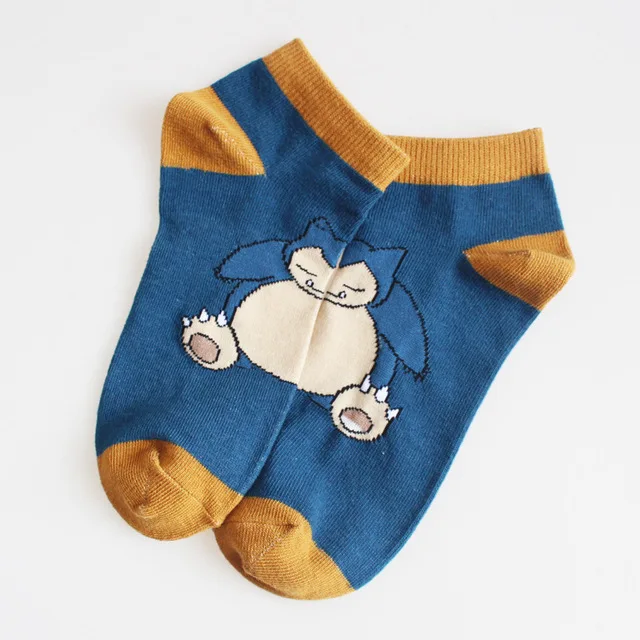 Cute Pokemon Pikachu Figure Cotton Socks Pokemon Squirtle Charmander Bulbasaur Anime Cosplay Men Women Ankle Cotton Socks Dark Gray
