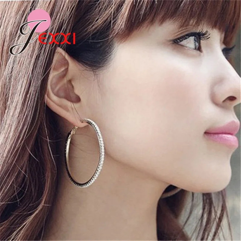 

High Quality Shiny Cubic Zirconia Earrings For Women Girls Fashion 925 Sterling Silver Wedding Party Brincos