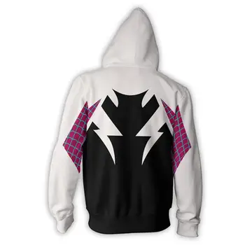 

Spider-Man Into the Spider Verse Miles Morales Cosplay Costume Jacket Spiderman Zipper Hooded Hoodies 3D Sweatshirts Coat