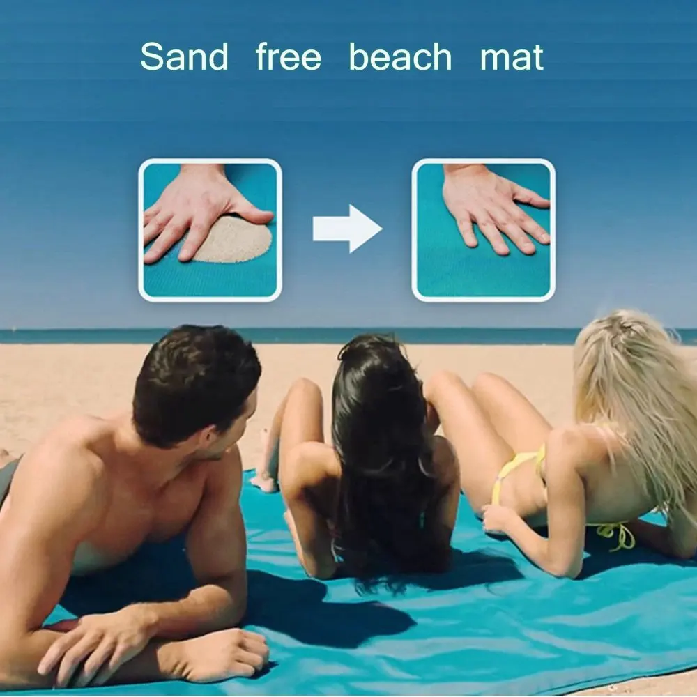 

Hot Sand Free Towel Beach Mat Portable Picnic Mat Beach Sand Leakage Mat Magic Sand Leakage Mat Outdoors Carpet Blue color floor
