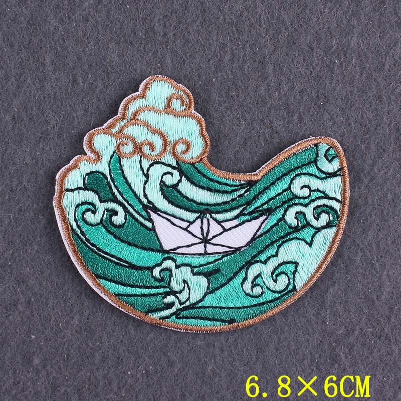 Toppa Ricamata Da Applicare Con Ferro O Cucire: "AHOI" Ancora Vela" | Patch Marinaio | Applicazione Per Polo/vela | Regalo Capitano | 70x80mm - Foto 3