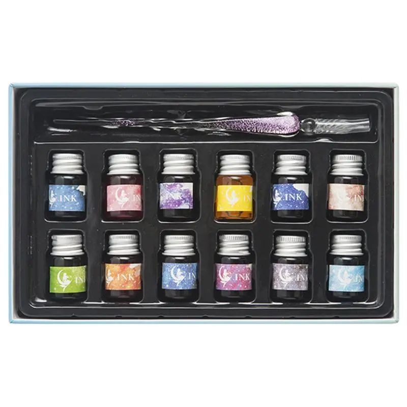 

Crystal Starry Sky Glass Ink Pen Glass Dip Pen For Writing Fountain Pen Set Gift
