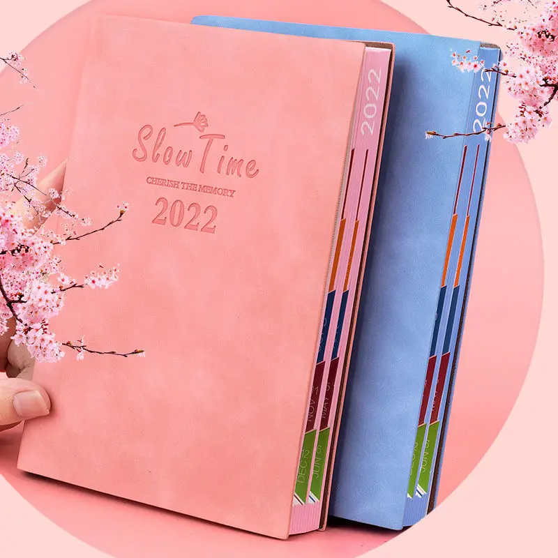 2022 New A5 Schedule Daily Planner Self-discipline Time Management  Efficiency Manual Candy Colors Pretty Notebooks for Students