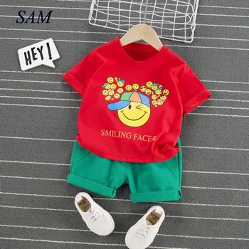 

Summer clothes kids Baby Boys Clothing Sets toddler clothing Kids catoon short sleeve T shirt +shorts 2 pcs Suit