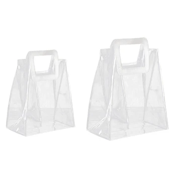 

JHD-Transparent Tote Bag Pvc Plastic Hand Carry Jelly Bag with Hand Gift Bag Bouquet Packaging Tote Bag