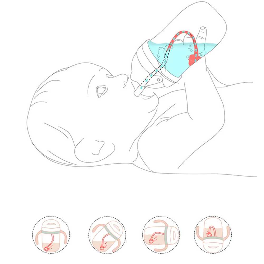 260/330 мл портативная бутылка для воды для новорожденного ребенка герметичная PP бутылка для питьевой воды соломенная чашка с ручками детская чашка для напитков