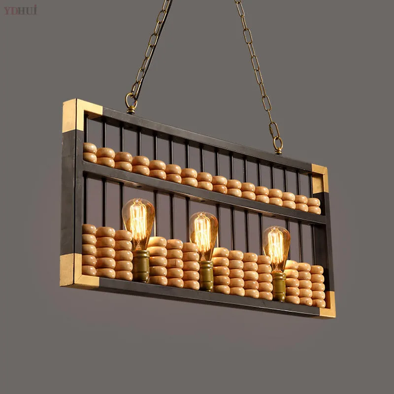 

of Chinese style restoring ancient ways of archaize wooden abacus droplight personality American country cafe droplight