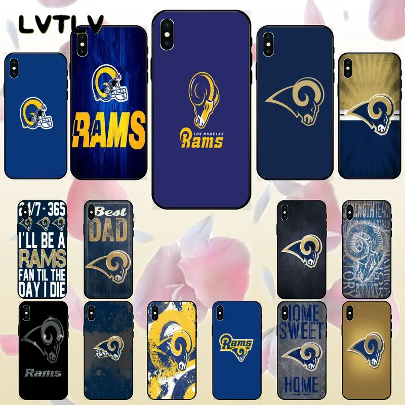 Los Angeles Rams TPU Soft Silicone Black Phone Case for iPhone 11 pro XS MAX 8 7 6 6S Plus X 5 5S SE XR case |