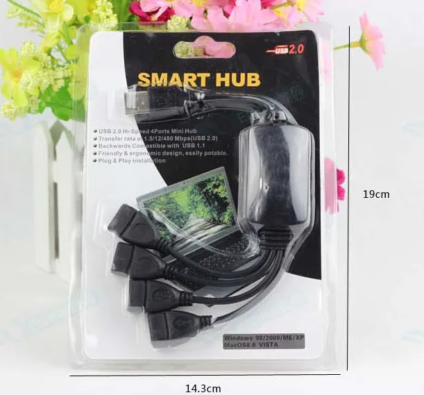 Осьминог перетащите четыре кабель Seperater 4-Порты и разъёмы USB 2,0 концентратор usb-разветвитель для ноутбука, оптовые поставки