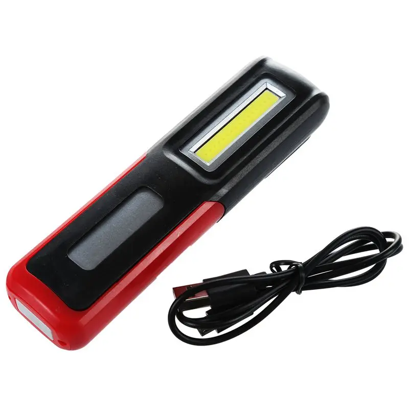 USB Перезаряжаемый 3W COB светодиодный рабочий свет Магнитная аварийная вспышка светильник фонарь, красный