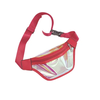 

Clear Fanny Pack Children Kids Shiny Waist Bag Waterproof Travel Pouch Hip Pack Outdoor Shopping PVC Bags