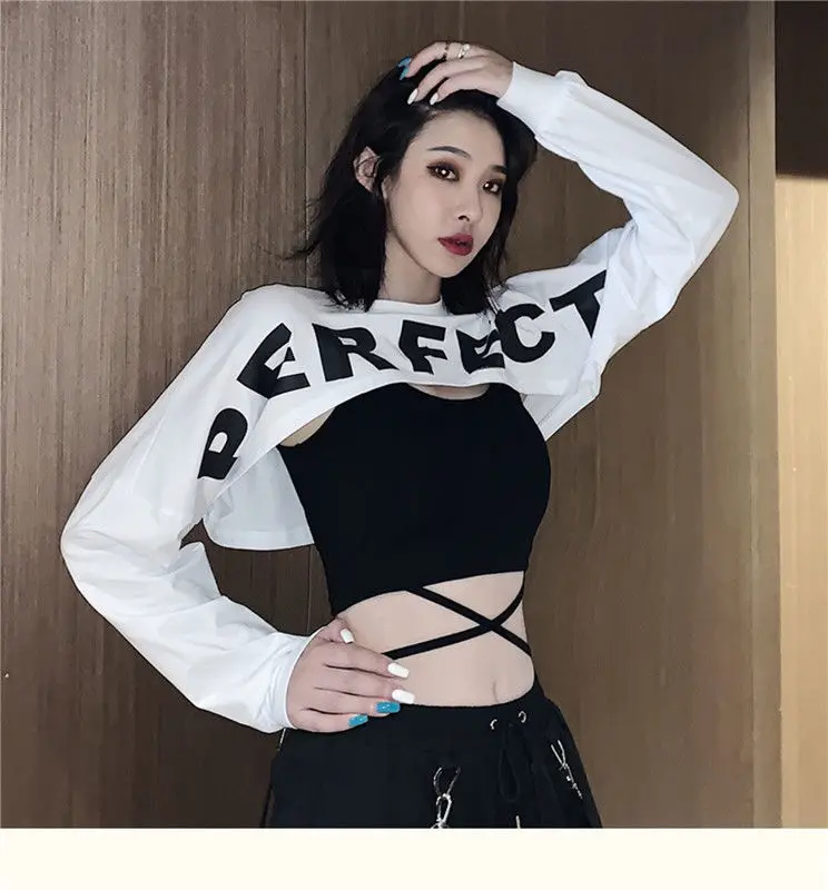 2 Pieces Sets Women Summer Fashion Letter Printing Slim Bandage Sexy Korean Style Lady All-match Crop Tops Spaghetti Strap Camis