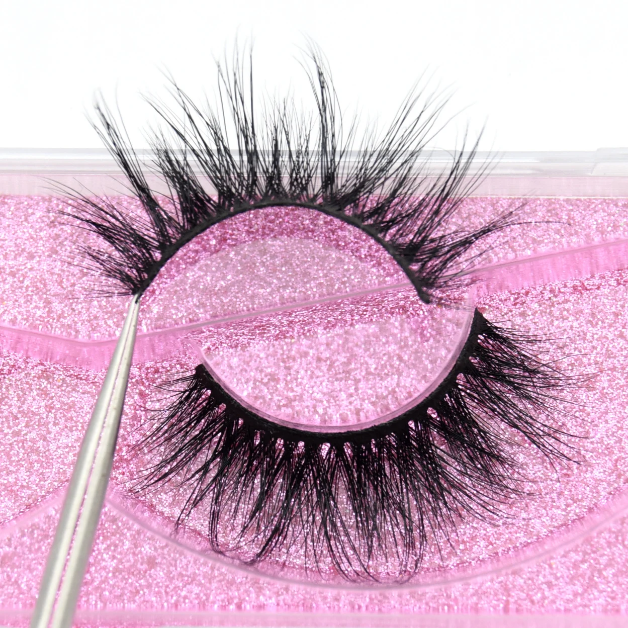 

Visofree Luxury 5D Mink Hair False Eyelashes Wispy Cross Fluffy Mink Lashes Extension Tools Makeup Handmade Mink Eyelashes K17