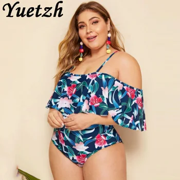 

2020 women swimwear plus size one piece swimsuit plussize swimming swim suit big size beachwwear bathing wear larges size new