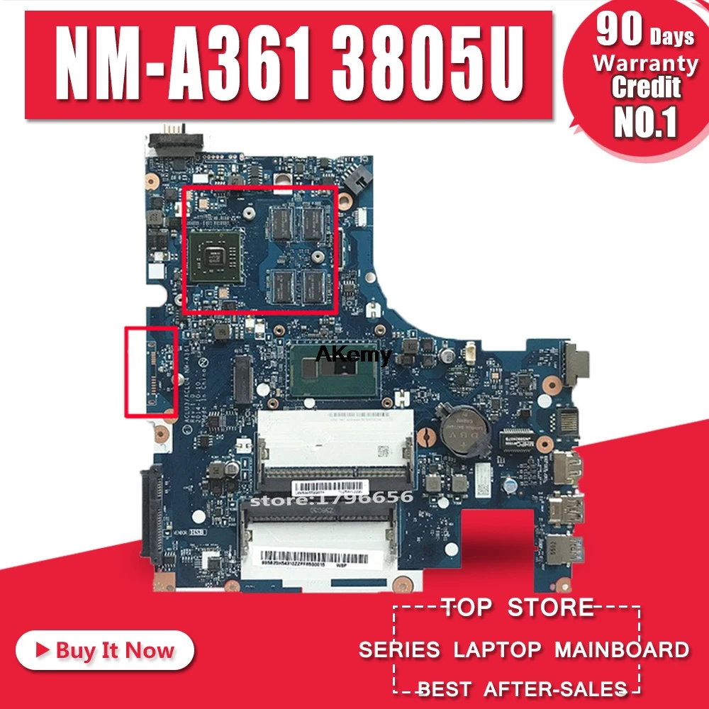 

ACLU3/ACLU4 NM-A361 motherboard for Lenovo G50-80 G50-80M notebook motherboard CPU 3805U R5 M330 DDR3 100% test