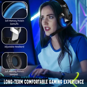 

Wired Gaming Headset Surround Sound Stereo Earphones USB Microphone Breathing RGB Light For PC Laptop Gamer Headphones