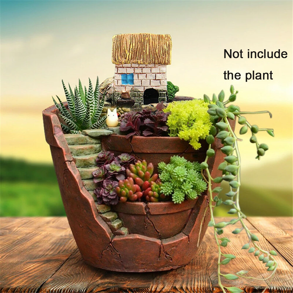 Sky Creative Resin Succulent Plant Pot Container Herb Flower Basket Planter Home 