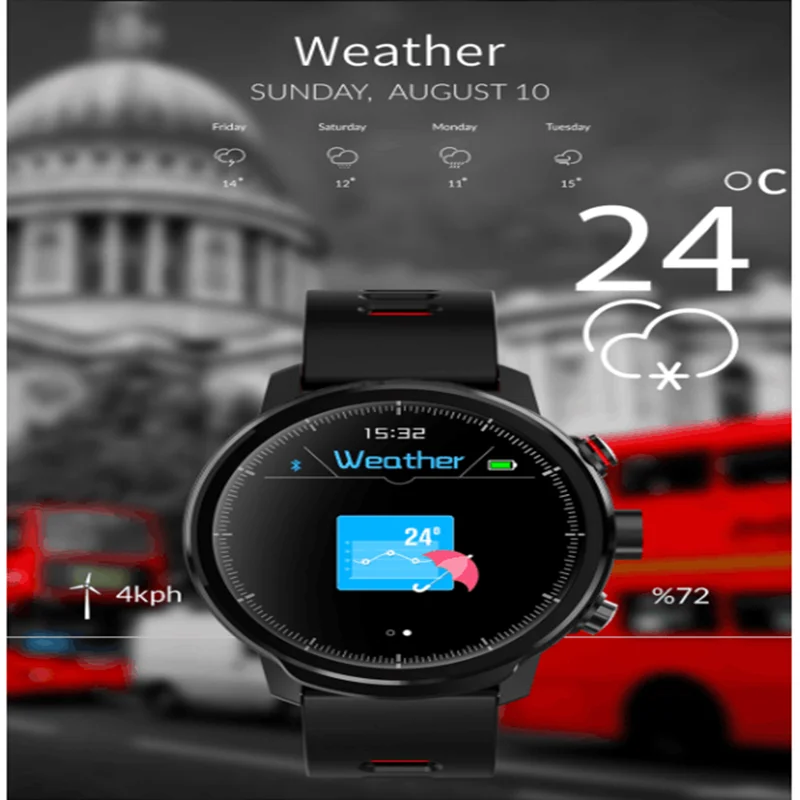 L5 Смарт-часы для мужчин IP68 Водонепроницаемые динамические часы с динамическим пульсом погоды