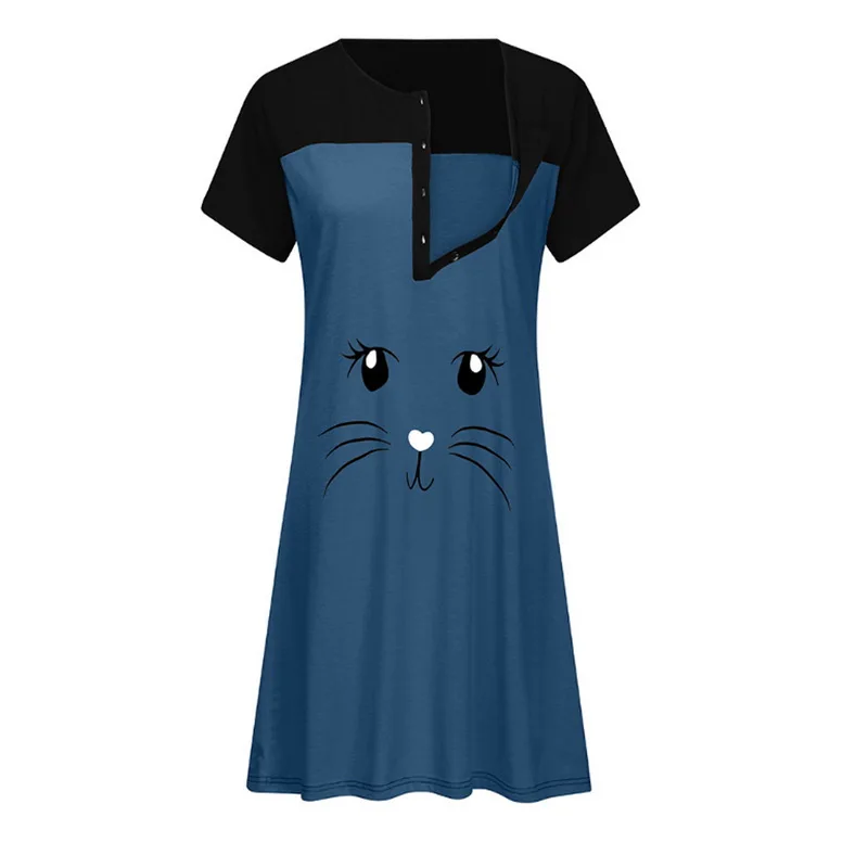 LOOZYKIT платье для беременных, кормящих грудью, с коротким рукавом, милое платье с принтом для беременных, одежда для мам, одежда для кормящих детей