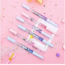 Милая сказочная ручка Студенческая Подарочная гелевая ручка Сияющий дрейф песок блеск имитация кристалла разноцветная гелевая ручка Радужная Новинка канцелярские принадлежности