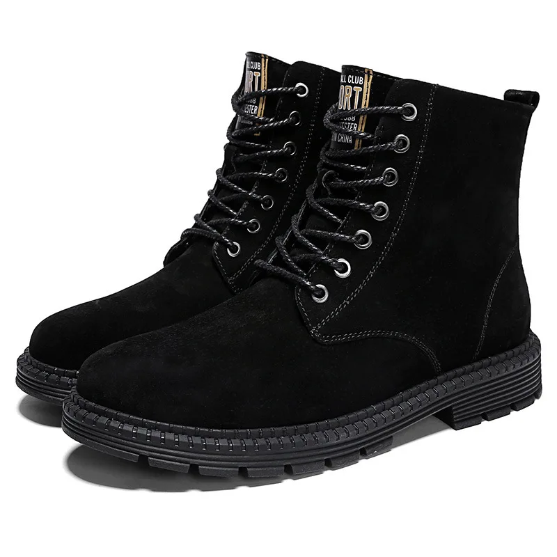 

2019 New Style Worker Boot Men Pigskin Martin Boots Men's England Casual Desert Boots Ankle Boots Men's High Shoes
