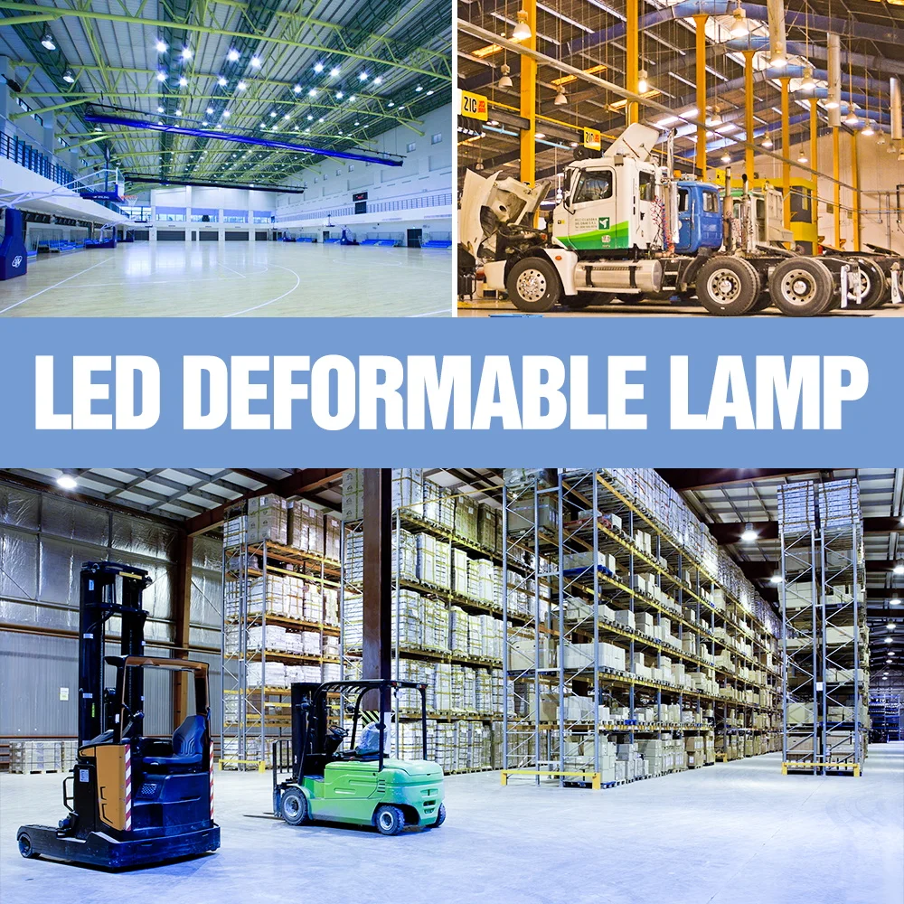 220 В Led деформируемая гаражная лампа Высокий Bay светильник E27 промышленный ing 40W 60W