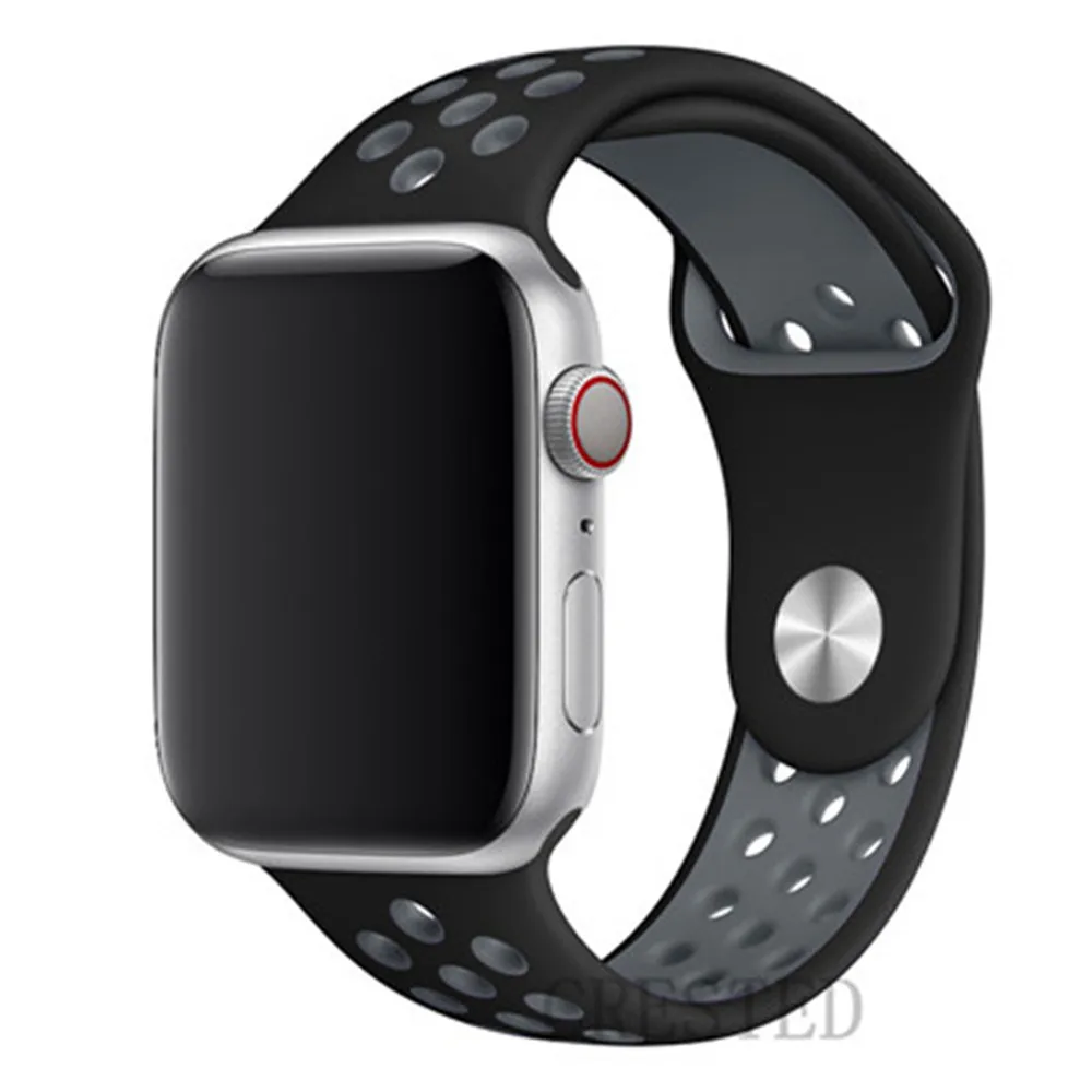 black gray 8 Спортивный ремешок для apple watch band 44 мм/40 мм apple watch 5 4 3 band iwatch band 5 42 мм/38 мм correa браслет ремень аксессуары для часов - Цвет ремешка: black gray 8