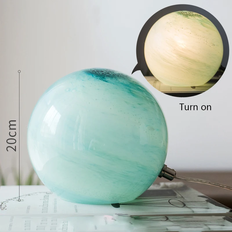 uranus Современный светодиодный абажур для настольной лампы, стеклянные настольные лампы для гостиной, спальни, столовой, прикроватной кровати, лофт, Настольная декоративная лампа для дома - Цвет абажура: uranus