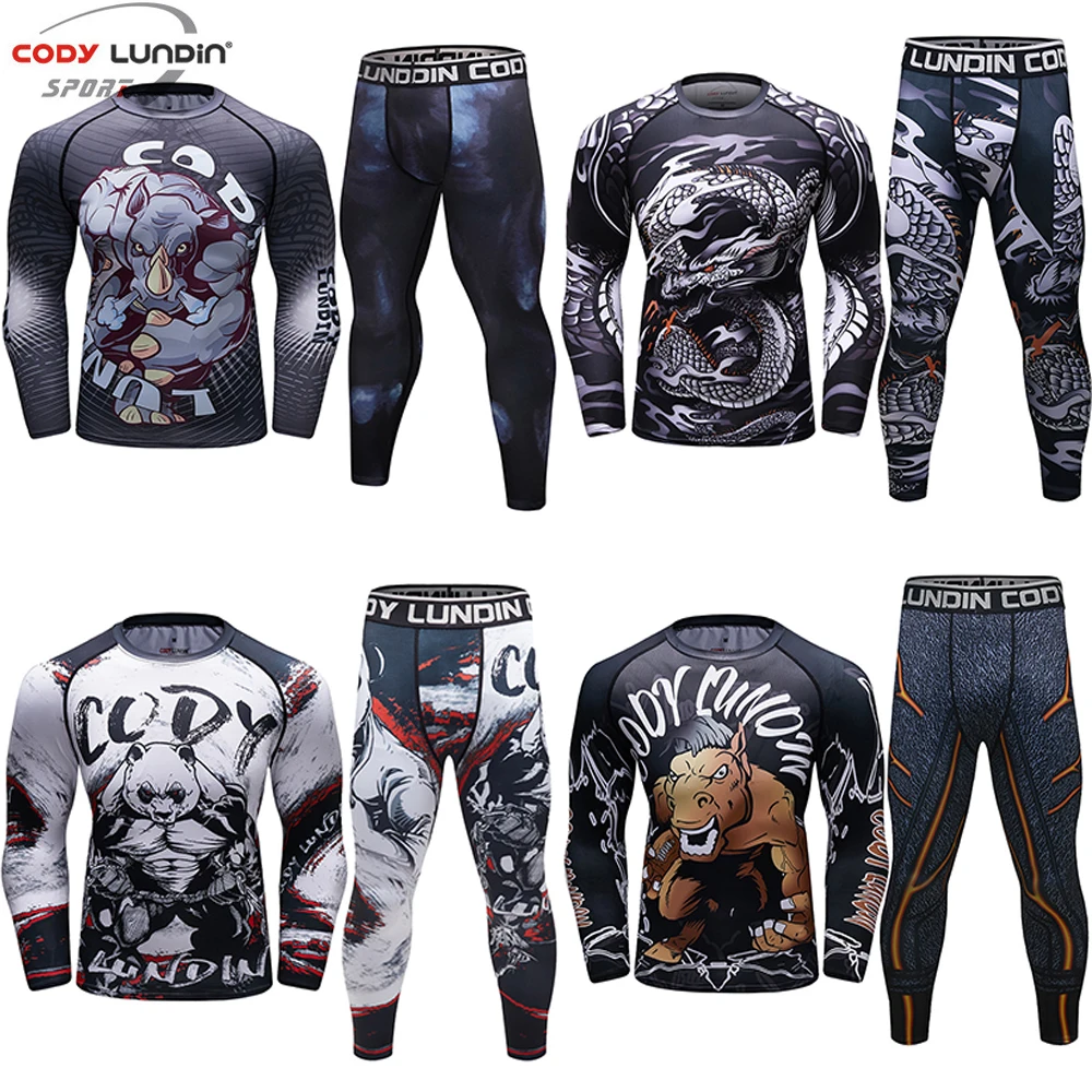 Mma Shirt Boxing Set Compression Jerseys Pants 3d Printing Bjj