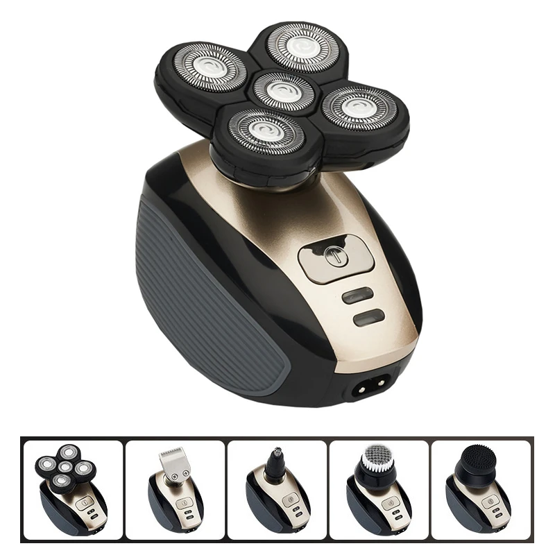 Günstig Elektrische Rasierer 5D Schwimm Köpfe Waschbar Bart Trimmer Razor Multifunktions Haar Clipper Wiederaufladbare Rasieren Maschine 42D