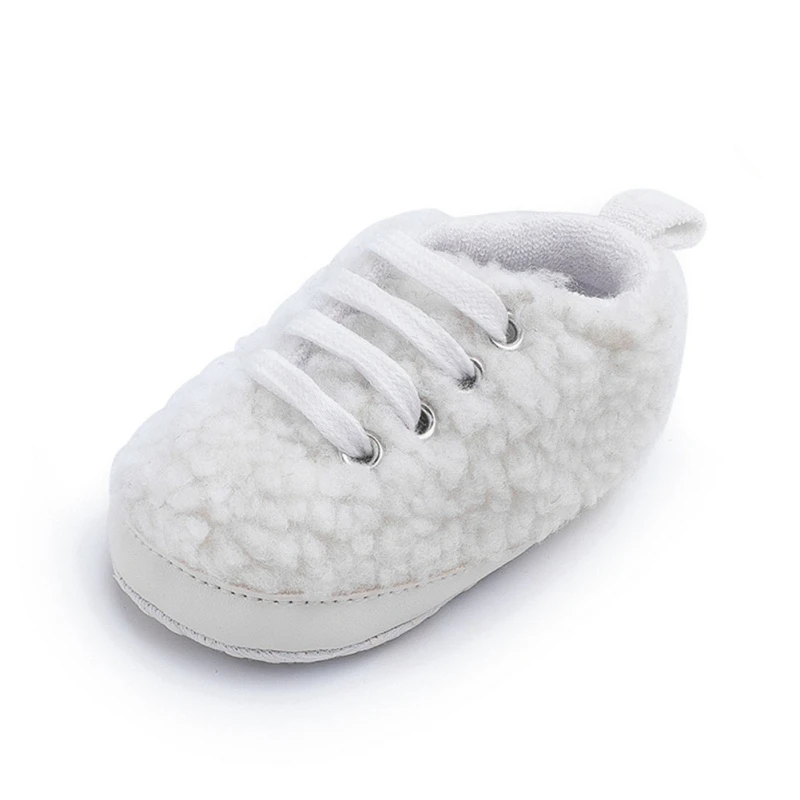 Baby Girls Boys Toddler Fur Top First Walkers Baby Shoes Soft Crib Shoes Cute Shoes Winter Non-Slip Baby Warm Shoes - Цвет: W