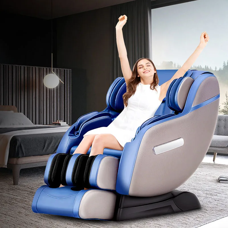 Массажное кресло с нулевой гравитацией в космосе, массажное кресло для пожилых людей, Bluetooth, домашнее, для шеи, плеча, всего тела, подушка безопасности, электрический массажный диван