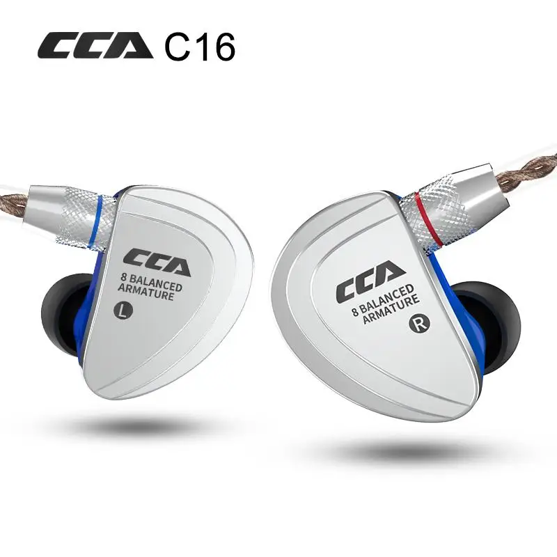 CCA C16 8BA 8 сбалансированная арматура HIFI музыка в ухо монитор DJ Studio стерео наушники со съемным кабелем