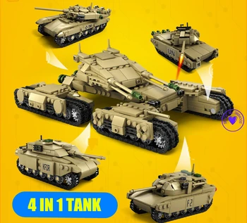 

New MOC 4 Styles Military Toys Tank Fit Lepinings Technic Building Block Bricks Figures Gift Kid Boy Toys Children Birthday