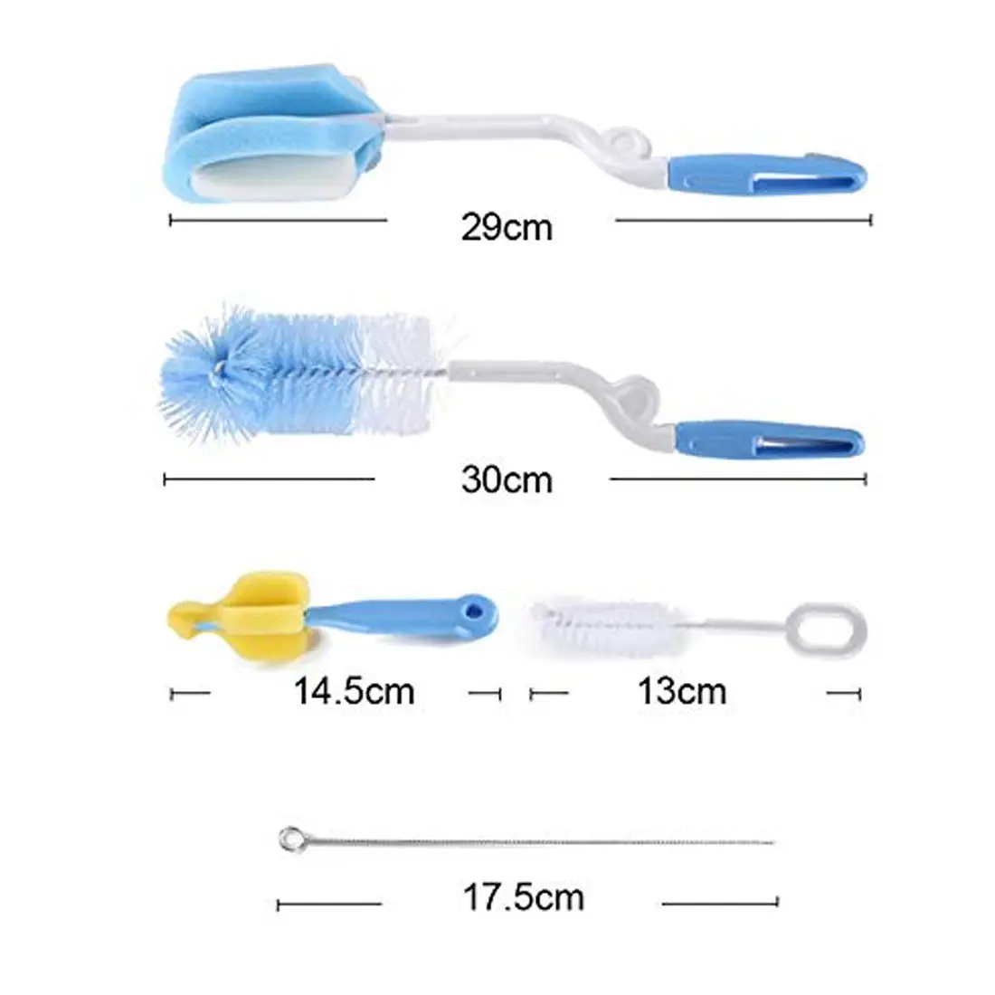 5pcs Baby Bottle Brushes Set Sponge Plastic Glass Milk Water Cup Cleaner Nipple Pacifier Milk Feeder Cleaning Brushes sets