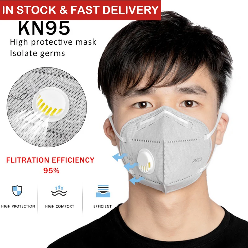 

SHUJIN 10pcs Face Mask Valve PM 2.5 Dustproof Windproof Respirator Anti-Fog Coronavirus 19 Dust-proof Yellow Sand Outdoor Mask