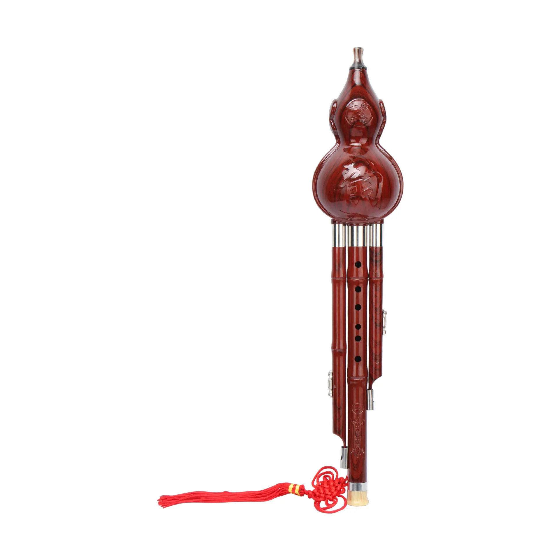 Synthetic Wood Grain Three-Tone Folding Cucurbit Flute Brass Languette Yunnan Cucurbit Flute New Style C Downgraded B Tune Folk