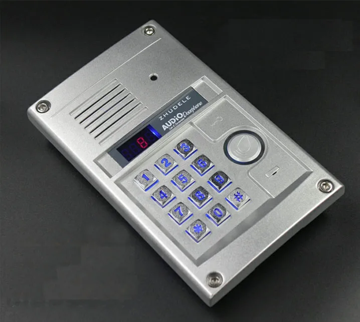 ZHUDELE Top quality 6-apartments intercom system home security audio door phone kits 008A+327R outdoor station with password