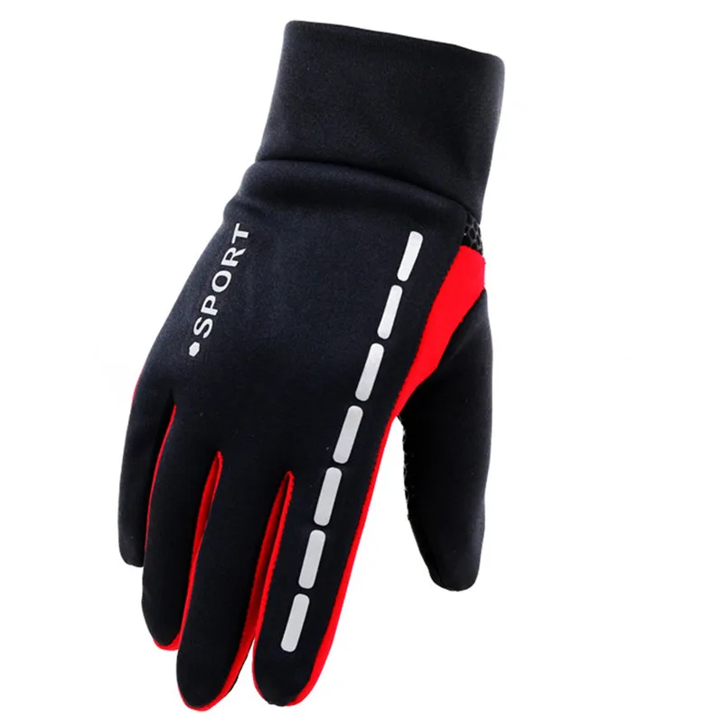 Мужские зимние перчатки с противоскользящим эластичным манжетом, теплые мягкие перчатки для мужчин, водонепроницаемые спортивные перчатки для вождения, велоспорта, теплые перчатки