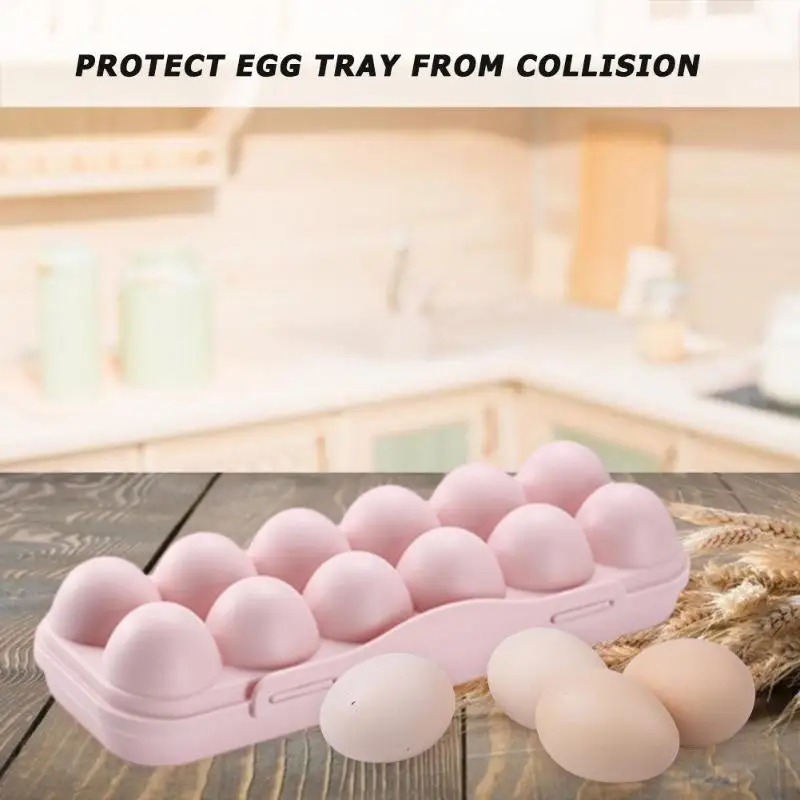 Egg Tray Holder Kitchen Refrigerator Single Layer Egg Box Storage Box Practical Creative Home Portable Picnic Food Storage Box