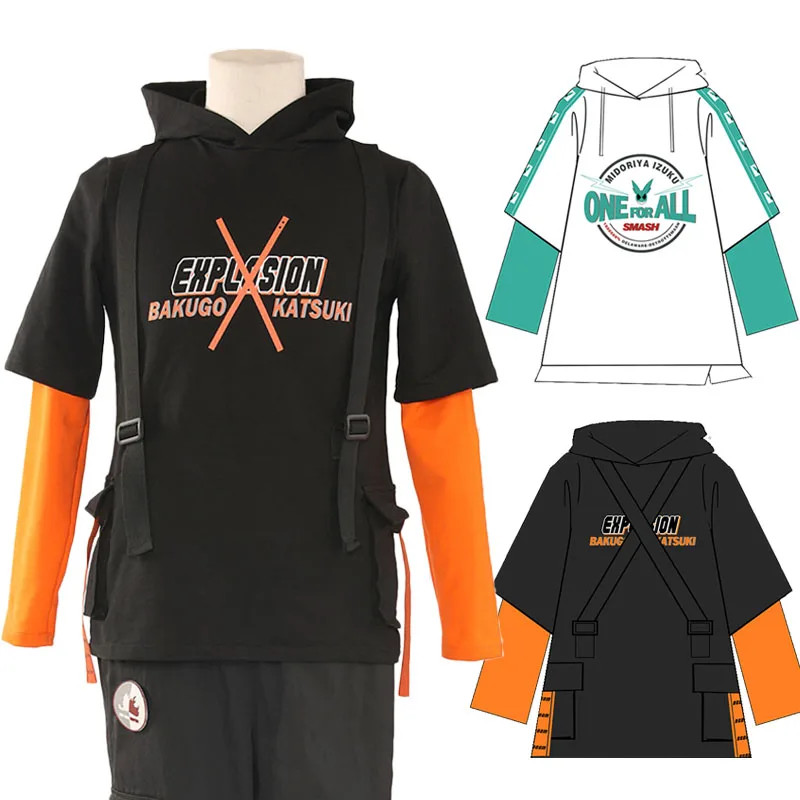 Костюм для косплея из аниме Моя геройская Академия толстовка с капюшоном боку
