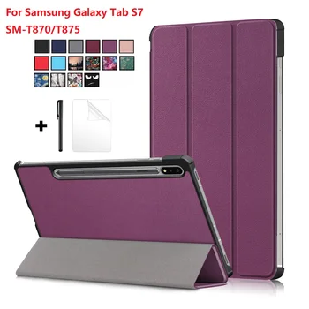

Case For Samsung Galaxy Tab S7 11'' 2020 with shakeproof Slim Shell Lightweight Leather Stand Cover for SM-T870 T875+soft film