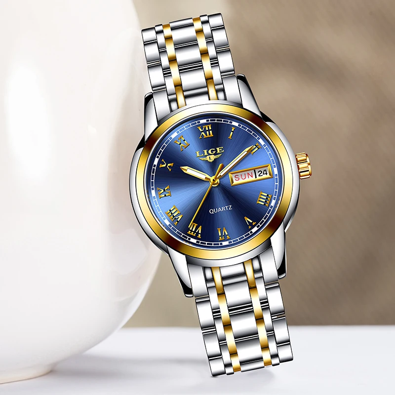 LIGE-Montre à quartz étanche pour femme, montre-bracelet simple pour femme, marque de luxe, mode féminine, montres décontractées, horloge, nouveau