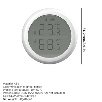 

Smart Temperature Humidity Sensor with LCD Screen Battery-Powered Temp Humidity Monitor