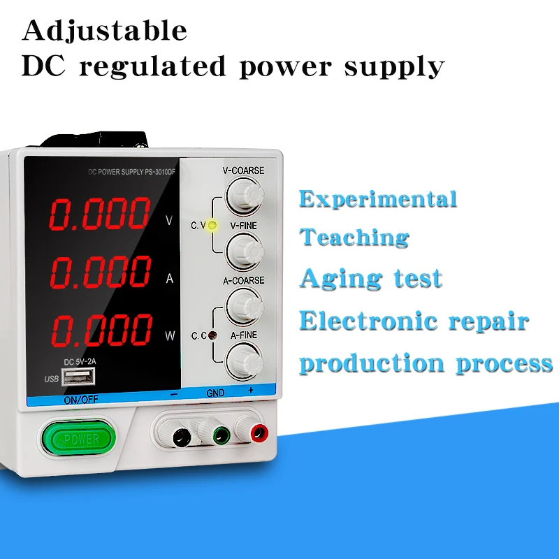 Laboratory Adjustable DC Power Supply 100V 1A 2A 3A Switching Voltage Regulators Power Source LED Digital Display Repair Tool